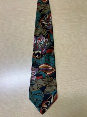Vintage Christian Dior monsieur colorful multicolored print tie classy work